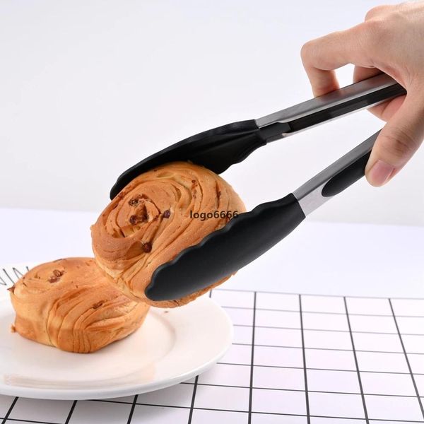 Outil de sublimation Silicone BBQ pince à griller cuisine cuisson salade pain servant pince antiadhésive Barbecue pince pince outils en acier inoxydable Ga