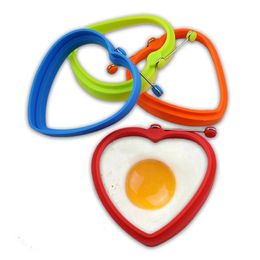Sublimation Tools Egg Ring Stencils met Mini Handvat Siliconen Omelet Koken Ringen Hartvormig Gepocheerd Ei Sjabloon Huishouden
