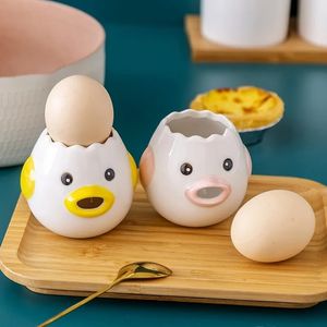 Sublimation Tools Egg White Separator Cute Chicken Ceramic Eggs Yolk Protein Separators Strainer Kitchen Tool Baking Accessories Egg Rack