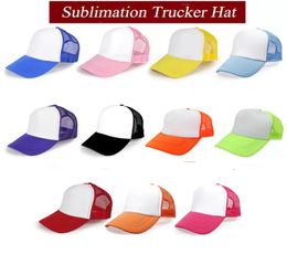 Sublimatie Trucker Hoed Sublimatie Blanco Mesh Hat Adult Trucker Caps For Sublimation Printing Custom Sports Outdoor Hat5495192