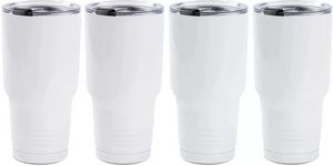 Sublimation Tumbler Blanks 30 OZ Blanc En Acier Inoxydable Café Voyage Tumbler Tasses De Voiture avec Couvercle Sublimation Tasses Tasses En Gros FY5615 ss1208