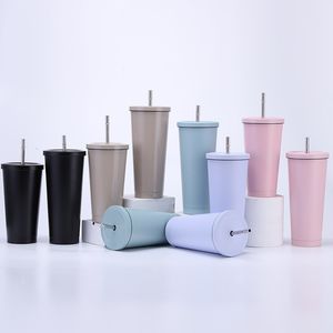 Gobelets à sublimation Tasses en acier inoxydable Boire de la bière Tasses à bec Gobelets maigres colorés de 17 oz pour la maison et la fête