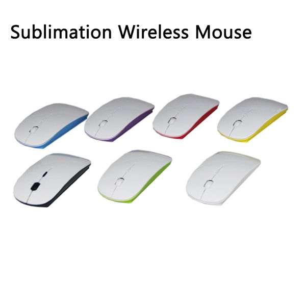 Sublimation ultra-mince mini sans fil de souris sans fil favoris tactile roue de roue de défilement Mouses de transfert de chaleur fournit des ordinateurs portables
