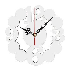 Reloj de pared por sublimación, funciona con pilas, silencioso, MDF, silencioso, sin tictac, decorativo, espacios en blanco para dormitorio y sala de estar