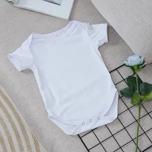 Sublimation blanc bébé Onsies fête fournitures blanc transfert de chaleur coton sentir bébé vêtements bricolage parent-enfant vêtements 0-24 mois UPS