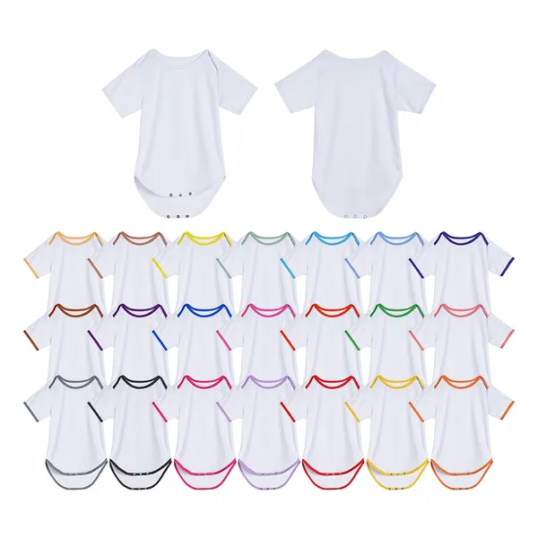 Sublimación blanca Onsies para bebés Suministros para fiestas Transferencia de calor en blanco Algodón Feel Baby Clothing DIY Ropa para padres e hijos 0-24 meses