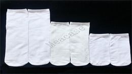 Chaussettes blanches à sublimation Transfert thermique Blanc Blanc Bas imprimés double face 15 cm 20 cm 24 cm 30 cm 40 cm Chaussettes de sport unisexes F2688293