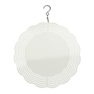 Sublimation carillon éolien 10 pouces ornement de Noël décor Double face aluminium métal transfert de chaleur rond blanc blanc jardin vent Spinner fret maritime