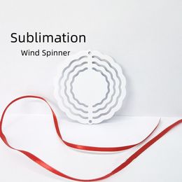 Sublimatie Wind Spinner 3 Inch Blanks Wit Aluminium Metalen Wind Chime Feestelijke Hanger Decoratie Geschenken