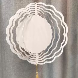 Sublimatie Wind Spinner Sublimate Metal Painting 10 inch lege platen metaal ornament dubbele zijden gesublimeerde blanco DIY Christmas Home Decoration FY5352 1215