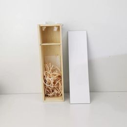 Sublimatie wijnfles caddie opslag houten bier bottls doos afneembare witte spaties dozen aangepast cadeau a02