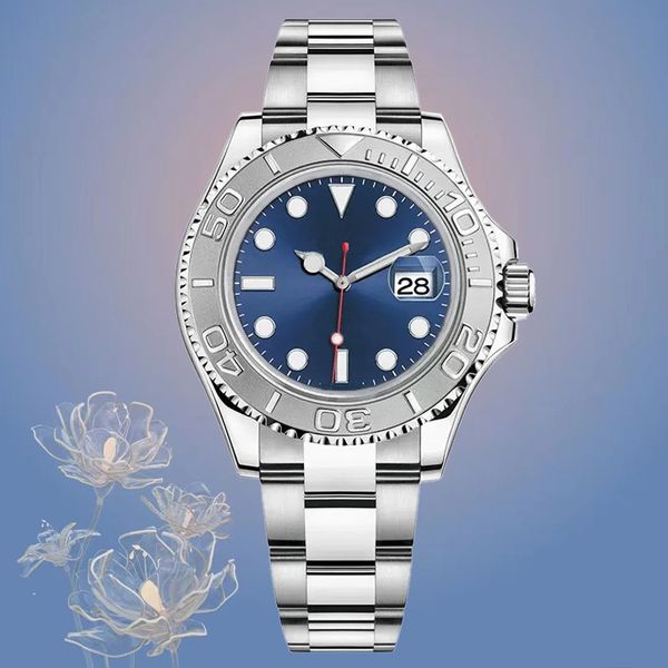Reloj submarino para hombre, reloj de marca de lujo, movimiento aaa 8215, esfera azul oscuro de 40 mm, reloj biocerámico, cristal de zafiro resistente al agua, reloj deportivo de moda de acero inoxidable 904L