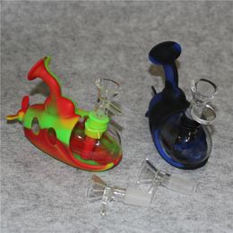 Onderzeeër Siliconen Glas Heat Pijp Waterverwarmer Smoking Pijpen Kruid Sigaret Bong Roken Accessoires DAB RIG