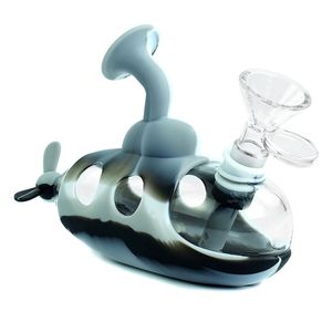 Tuyaux d'eau en silicone sous-marin Bongs narguilé avec 2 types bols en verre portables Dab plates-formes pétrolières accessoires pour fumer Bong Dabber outils