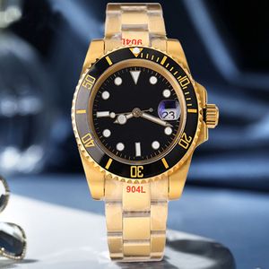Submarinos Reloj para hombre Relojes de acero inoxidable Zafiro mecánico Movimiento automático 40 mm Impermeable Luminoso Relojes de pulsera superiores montre de luxe Oro