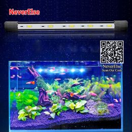 Aquarium LED submersible Aquarium Light Fish Tank Bar Bar Stand Lampe 17/24 / 34 cm Éclairage sous-marin bleu + LEDS blanches Décoration LED imperméable