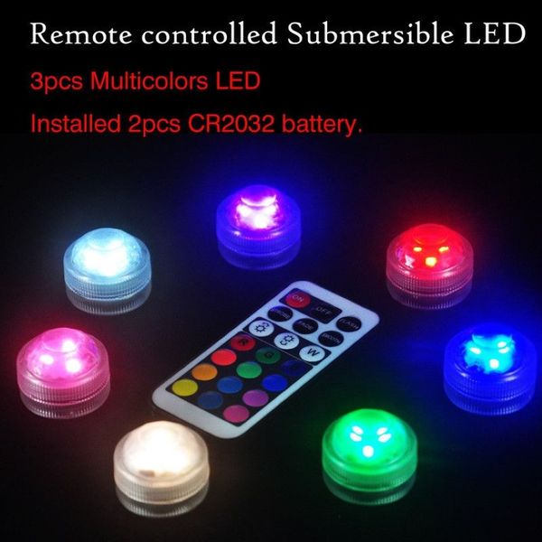 Luces LED sumergibles impermeables RGB Luz submarina para té de té de boda Bañera de bañera Bañera de bañera Fiest Farty Deco283g