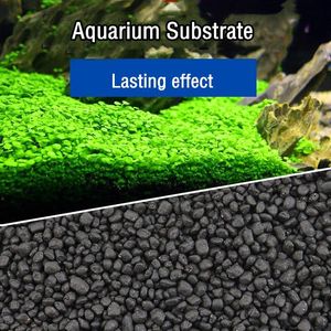 Sustrato 500g Fertilizante de sustrato de suelo de acuario Grava de arcilla negra para acuario plantado natural Sustrato poroso de pecera de agua dulce