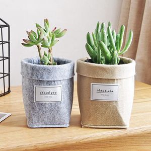 Succulente plantentassen vilt cactus bloem groeien plantenbakken pot lege niet-geweven stof thuis opslag mand huis vintage decoratie HHA674