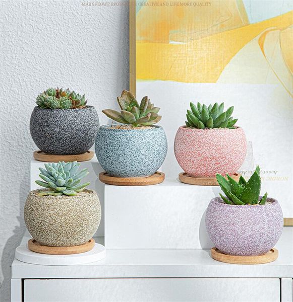 Pot de plante succulente avec trou mignon fleur planteur Pot de fleurs belles décorations de jardin maison jardin décor bonsaï Pots cadeau d'anniversaire