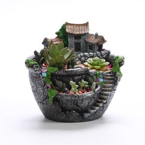 Succulente planten Planter bloempothars Bloempot Desktop Pottehouder Thuis Tuin Decoratie Planten Houder Bloempotten 210712