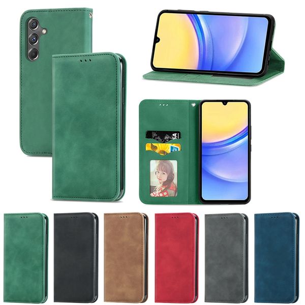 Suck Étuis portefeuille en cuir pour Huawei Nova 12 Pro Enjoy 70 Mate 60 Honor X9B 100 X50i Plus 11 Ultra Hand Feeling Holder Flip Cover Skin Feel Men Pochette à fermeture magnétique