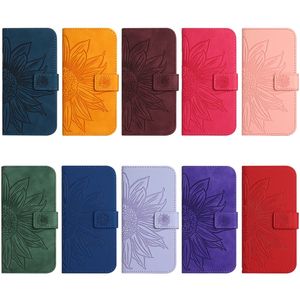 Étuis portefeuille en cuir de tournesol pour Iphone 15 14 Plus 13 Pro Max 12 11 X XR XS 8 7 6 SE2 Fleur Floral Élégant Mode Carte d'identité de crédit Titulaire de la fente Support Pochettes à rabat