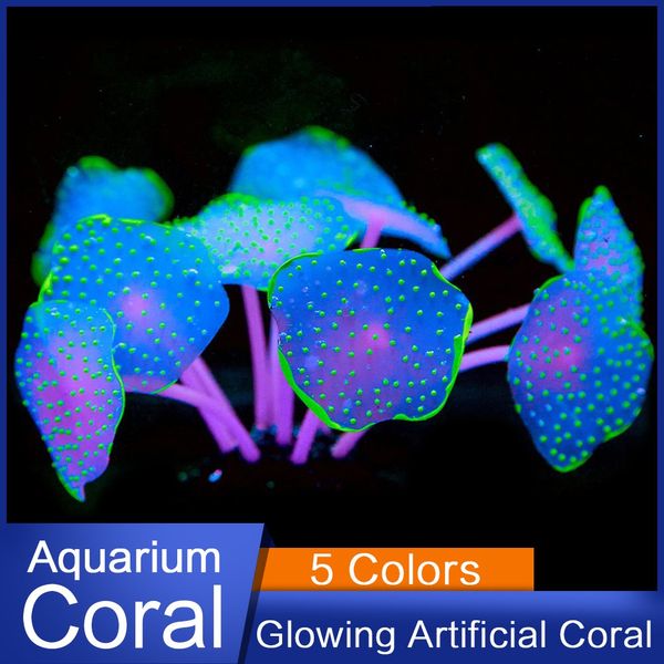 Sucker Coral Aquarium Plante de silicone de corail artificiel avec un ornement de suceur dans l'eau décor de paysage