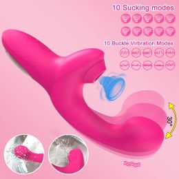 Sucker Dildo Vibrator 20 Modi Modi vrouwelijke vacuüm clit stimulator volwassenen goederen vinger wiebelende seksspeeltje voor volwassenen