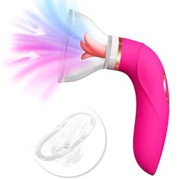 Gode de succion vibrateur, jouets sexuels pour femmes, léchage de langue, stimulateur de Clitoris, succion de mamelon, masturbateur, masseur
