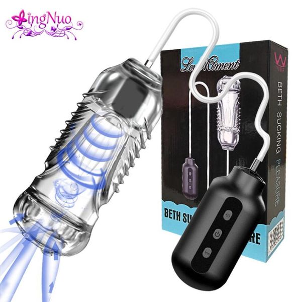 Chupando masturbador masculino vibrador vagina masturbación automática ventosa simulador oral coño mamada juguetes sexy para hombres adultos 3757770