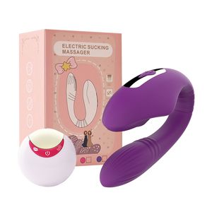 Zuigvibrator Clitoriszuiger G-spot Siliconen Dildo U-type Draagbare afstandsbediening Sexy speelgoed Clitorisstimulator