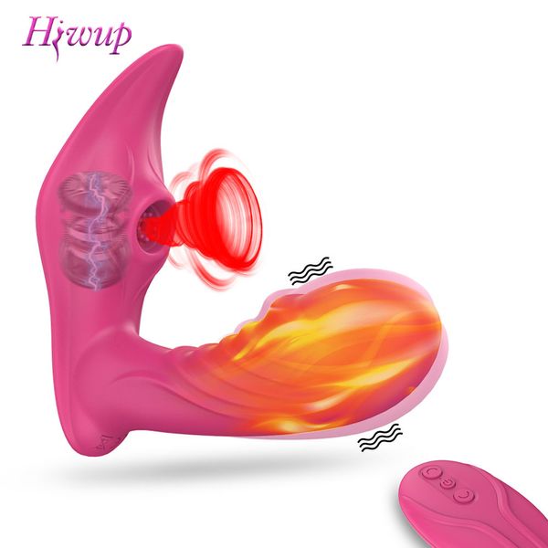 Sucer Vibromasseur Sex Toys pour Femmes Adultes G Spot Clit Sucker Clitoris Stimulateur Chauffage Sans Fil Wearable Culotte Vibrateur Y191218