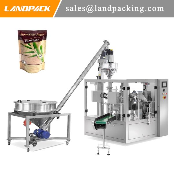 Sucrose Brown Sugar Machine à emballer rotative entièrement automatique Sugar Stand Pouch Prix de la machine à emballer