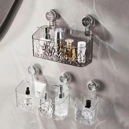 Ventouse salle de bain panier de rangement mural boîte à cosmétiques gratuit poinçon douche shampooing support support accessoires de bain 240125