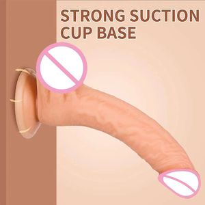 Copa de succión Big consolador real Masturbación Femenina Artificial Vagina Anal Orgasmo Satisfactorio Pussy Sexy Toy 18cm consolador