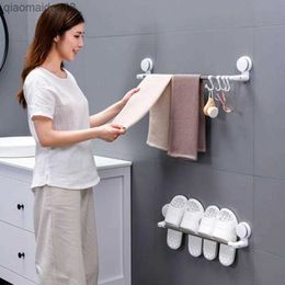 Ventouse porte-serviettes poinçonnage gratuit toilette salle de bains ventouse crochet porte-serviettes étagère porte-serviettes mural finition rack L230704