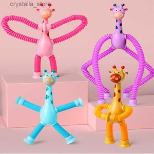 Zuignap Speelgoed voor Baby Vorm Veranderende Giraffe Telescopische Buis Fidget Speelgoed Stretch Anti-stress Educatief Speelgoed voor kinderen L230518