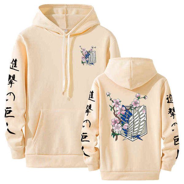 Sudadera con capucha Anime Unisex, ropa calle manga larga Attack on Titan, style Harajuku, portiva 211106