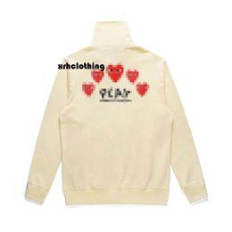 Sudadera Sweat à capuche Sweat à capuche masculine Com des Garcons jouer à un sweat-shirt noir CDG Red Heart Hoodie Taille x322