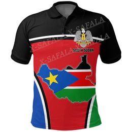 Soudan Flag Country Emblem National Polo Nom personnalisé Mens Basket Basket Personnalized Disc Golf Shirts-1