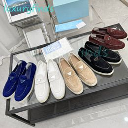 Suède leren loafers ontwerpers Muiltjes Dames Heren Geklede schoenen 100% echt leer Instappers luxe Plaque Loafers Sabots Flats Casual Loafer Bootschoenen Tropez Walk Maat 34-45