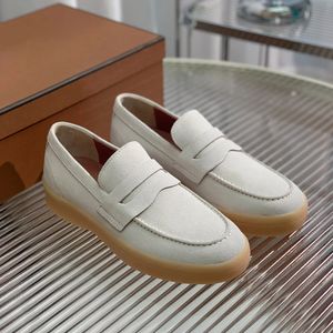 Suède heren Loro Walk-schoenen Glijdende mouwtype luxe sneakers nubuck damesontwerper Flats vrijetijdskleding schoen officieel groot formaat 35-45