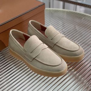 Suède heren Loro Walk-schoenen Luxe sneakers met glijdende mouw nubuck dames designer Flats vrijetijdskleding schoen officieel Grote maat 35-45 Met doos