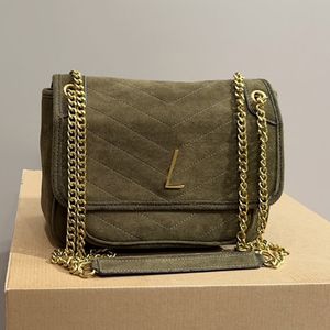 Bolso Messenger de Ante Bolso Bandolera Bolso de Mujer Bolso de Hombro con Cadena Deslizante Bolso de Diseñador Pestaña Magnética Vintage 2 Bolsillos Bolso Acolchado Monedero Mediano Bolso de Señora Otoño Invierno