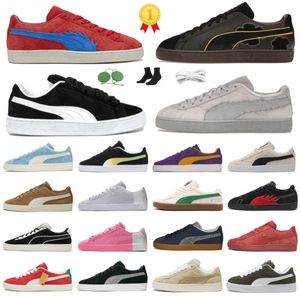 Suede één stuk stro hoed roodharige zwarte baard tech buggy witte casual schoenen jjjjound kalksteen blauw grijs groen rood roze paarse sinaasappel designer trainers