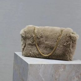 suède konijnenhaar dubbel brood eeuwig klassiek warm zacht schattig luxe schoudertas ketting crossbody tas vrouw 240104