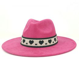 Chapeau haut de forme en daim 9.5 cm large bord Jazz Fedora chapeaux marque de créateur de luxe femmes Fascinator chapeaux chapeau de soleil en plein air Sombreros De Mujer