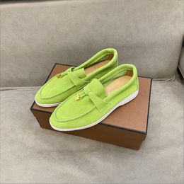 Suède fluweelachtige kledingschoenen luie loafers flats schoen luxe ontwerper lederen dames loro Brits stijl lente herfst man chauffeur auto zomer walk 35-45