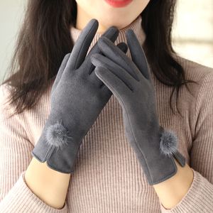 Gants d'hiver en daim pour femmes, nouveaux gants chauds à doigts fendus, gants pour écran tactile, vente en gros holdone